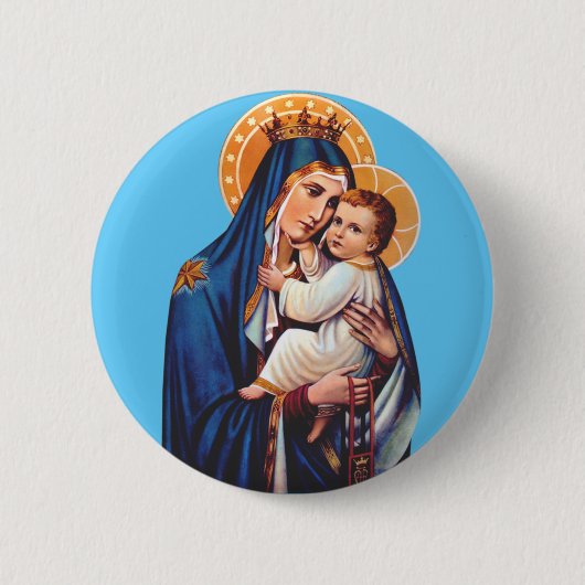Onze Lieve Vrouw van de Berg Carmel Devotionele Ku Ronde Button 5,7 Cm (Voorkant)