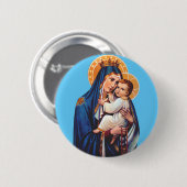 Onze Lieve Vrouw van de Berg Carmel Devotionele Ku Ronde Button 5,7 Cm (Voorkant /achterkant)