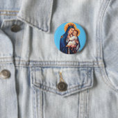 Onze Lieve Vrouw van de Berg Carmel Devotionele Ku Ronde Button 5,7 Cm (In situ)