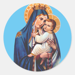 Onze Lieve Vrouw van de Berg Carmel Devotionele Ku Ronde Sticker