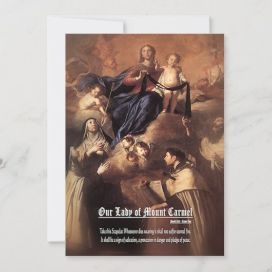Onze-Lieve-Vrouw van de berg Carmel Gebed Kaart (Voorkant)