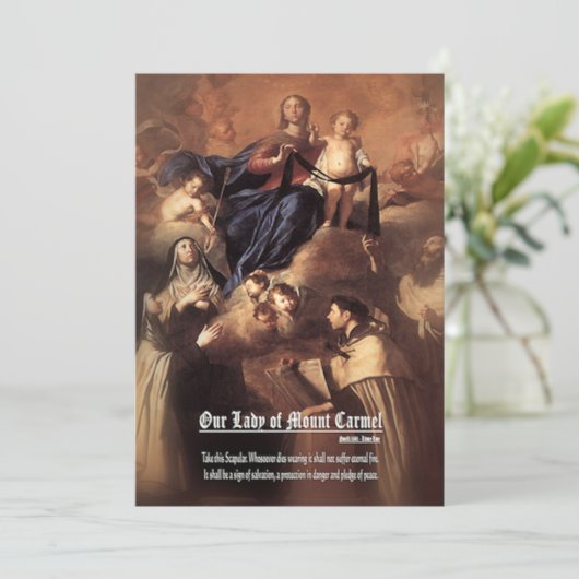 Onze-Lieve-Vrouw van de berg Carmel Gebed Kaart (Staand voorkant)