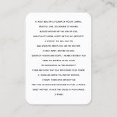 Onze Lieve Vrouw van de berg Karmel Baby Jesus Pra Visitekaartje (Achterkant)