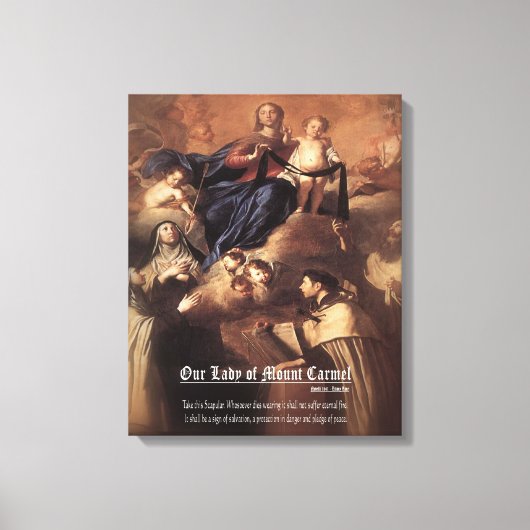 Onze-Lieve-Vrouw van de berg Karmel Gebed Canvas Afdruk (Voorkant)