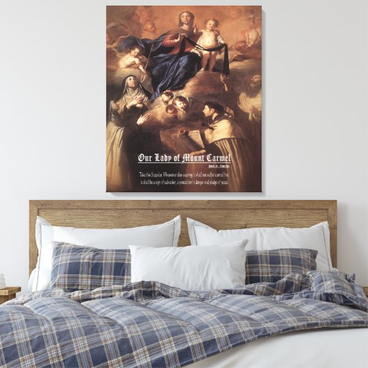 Onze-Lieve-Vrouw van de berg Karmel Gebed Canvas Afdruk (Insitu (Slaapkamer))