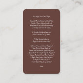 Onze-Lieve-Vrouw van de berg Karmel Gebed Informatiekaartje (Achterkant)