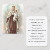 Onze-Lieve-Vrouw van de berg Karmel Sterren Gebed  Visitekaartje (Voorkant / Achterkant)