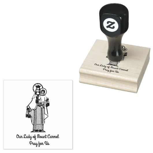 Onze Lieve Vrouw van de berg Karmel w Scapular Rubberstempel (Gestempeld)
