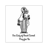 Onze Lieve Vrouw van de berg Karmel w Scapular Rubberstempel (Afrduk)