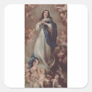Onze-Lieve-Vrouw van de Onbevlekte Ontvangenis Vierkante Sticker