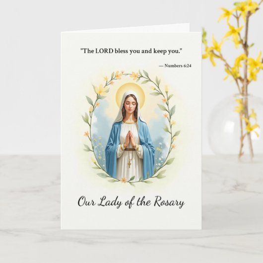 Onze-Lieve-Vrouw van de Rozenkrans Gods Vrede en Z Kaart (Gele Bloem)