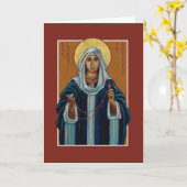 Onze-Lieve-Vrouw van de Rozenkrans (Maria) Icon Bl Kaart (Gele Bloem)