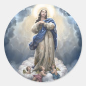 Onze-Lieve-Vrouw van de Tenhemelopneming Ronde Sticker (Voorkant)