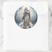Onze-Lieve-Vrouw van de Tenhemelopneming Ronde Sticker (Tas)