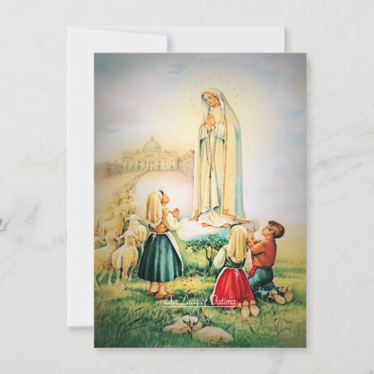 Onze-Lieve-Vrouw van Fatima 1917 met Fatima Gebed Feestdagenkaart (Voorkant)