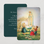 Onze-Lieve-Vrouw van Fatima 1917 met Fatima Gebed Informatiekaartje (Voorkant / Achterkant)