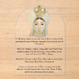 Onze-Lieve-Vrouw van Fatima Acryl Gebed Kaart Uitnodigingen