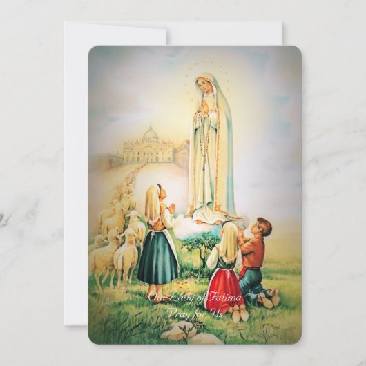 Onze-Lieve-Vrouw van Fatima Angel Trinitair Gebed Feestdagenkaart (Voorkant)