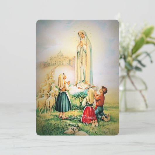 Onze-Lieve-Vrouw van Fatima Angel Trinitair Gebed Feestdagenkaart