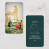 Onze-Lieve-Vrouw van Fatima Angel Trinitair Gebed Informatiekaartje (Voorkant / Achterkant)
