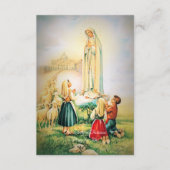 Onze-Lieve-Vrouw van Fatima Angel Trinitair Gebed Informatiekaartje (Voorkant)
