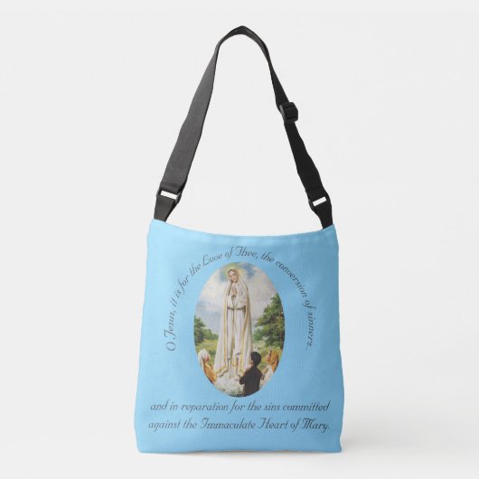 Onze Lieve Vrouw van Fatima Gepersonaliseerd Crossbody Tas (Voorkant)