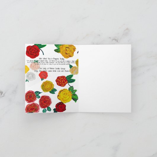 Onze-Lieve-Vrouw van Fatima - Ik heb voor U gebede Notitiekaartje (Binnen)