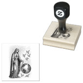 Onze-Lieve-Vrouw van Fatima met Rozenkrans en de W Rubberstempel (Gestempeld)