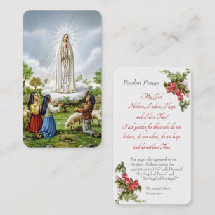 Onze-Lieve-Vrouw van Fatima - "Pardon Prayer" Kaar Informatiekaartje