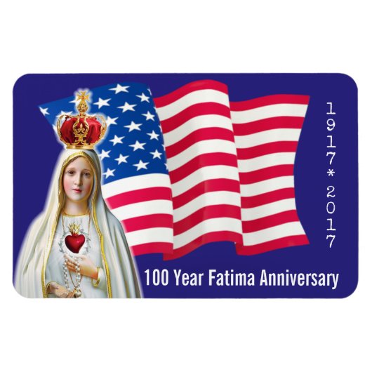 Onze Lieve Vrouw van Fatima USA VLAG 100 JAAR JUBI Magneet (Horizontaal)