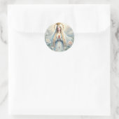 Onze-Lieve-Vrouw van Fatima White Roses waterverf Ronde Sticker (Tas)