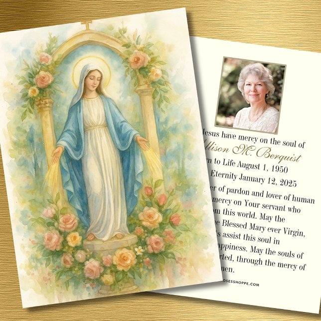 Onze-Lieve-Vrouw van Genade Begrafenisgebed Visitekaartje (Creator heeft geüpload)