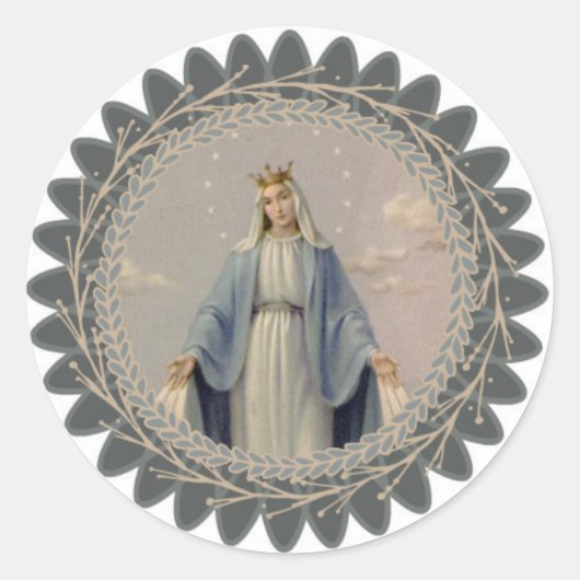 Onze Lieve Vrouw van Genade Gezegende Maagd Maria Ronde Sticker (Voorkant)