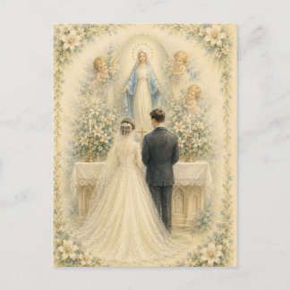 Onze-Lieve-Vrouw-van-Genade Katholieke Huwelijksze Briefkaart