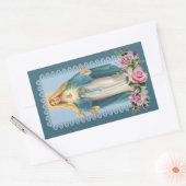 Onze Lieve Vrouw van Genade Roze Rozen Rechthoekige Sticker (Envelop)