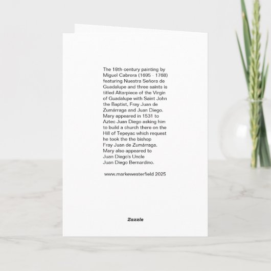Onze Lieve Vrouw van Guadalupa  Kaart (Achterkant)