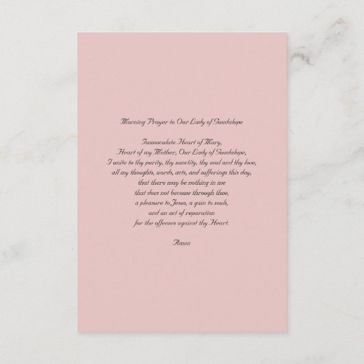 Onze-Lieve-Vrouw van Guadalupe 1531 met Gebed Informatiekaartje (Achterkant)