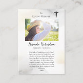 Onze Lieve Vrouw van Guadalupe Begrafenis Gebed Ka Plaatskaartje (Achterkant)