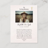 Onze Lieve Vrouw van Guadalupe Begrafenis Kaart Plaatskaartje (Achterkant)