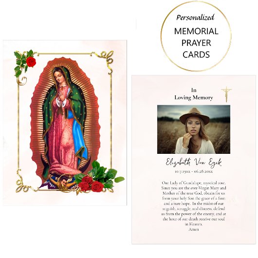 Onze Lieve Vrouw van Guadalupe Begrafenis Kaart Plaatskaartje