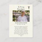 Onze Lieve Vrouw van Guadalupe Begrafenis Kaart Plaatskaartje (Achterkant)