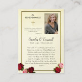 Onze Lieve Vrouw van Guadalupe Begrafenis Kaart Plaatskaartje (Achterkant)