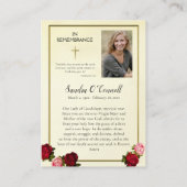 Onze Lieve Vrouw van Guadalupe Begrafenis Kaart Visitekaartje (Achterkant)