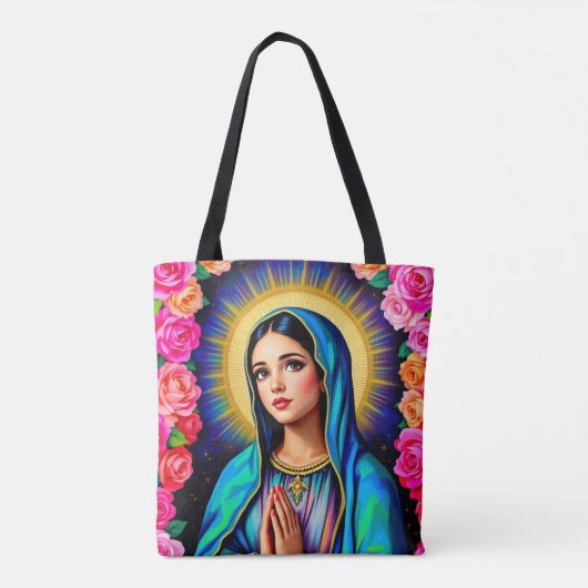 Onze-Lieve-Vrouw van Guadalupe biddende Maagd Mari Tote Bag (Achterkant)