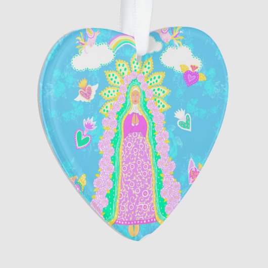 Onze Lieve Vrouw van Guadalupe Blauw Ornament (voorkant)