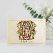 Onze Lieve Vrouw van Guadalupe Bright Flowers Begr Bedankkaart (Staand voorkant)