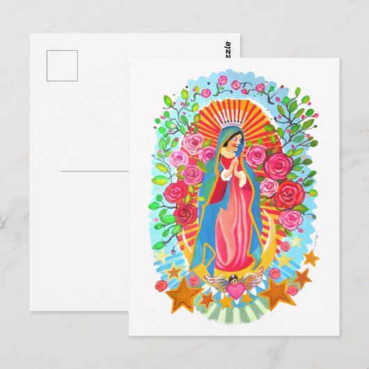 Onze-Lieve-Vrouw van Guadalupe Eenvoudig Wit Brief Briefkaart (Voorkant / Achterkant)