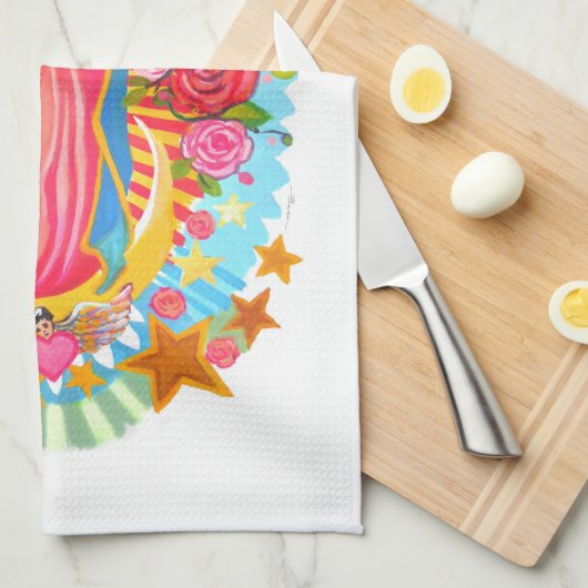 Onze Lieve Vrouw van Guadalupe Eenvoudige Witte Ke Theedoek (Quarter Fold)