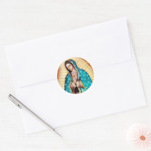 Onze Lieve Vrouw van Guadalupe Envelope Seal Stick Ronde Sticker (Envelop)