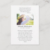 Onze-Lieve-Vrouw van Guadalupe Foto Begrafenisgebe Plaatskaartje (Achterkant)